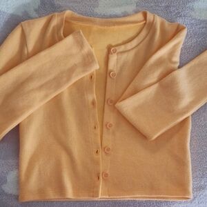 NWOT ZARA Pastel Cream Orange Cropped Button-Up Cardigan